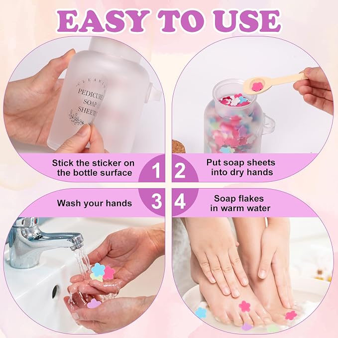 DOSTATNI Pedicure Soap Flowers Pedicure Foot Spa Tablets 10 Oz Plastic Bath - Image 4