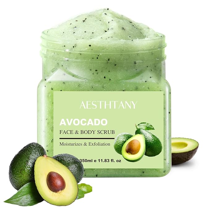 Avocado Body Scrub &Avocado Face & Body ScrubMoisturizing and Exfoliating Body by OKADY