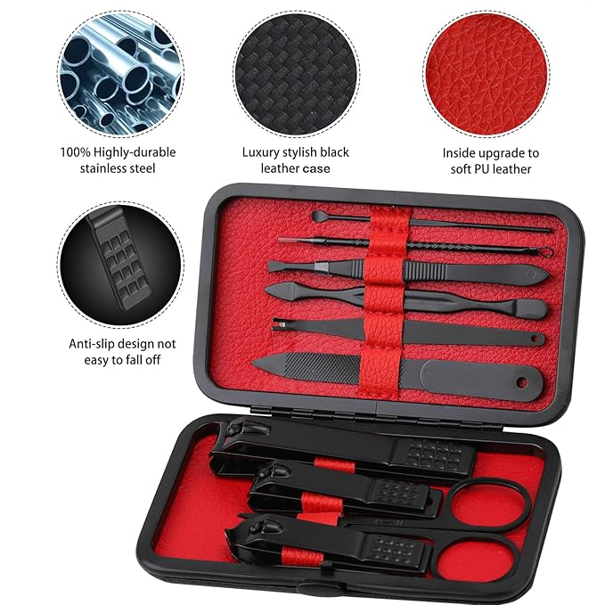 Glamne Manicure Set Nail Clippers Kit Professional Stainless Steel Nail Care - Image 3