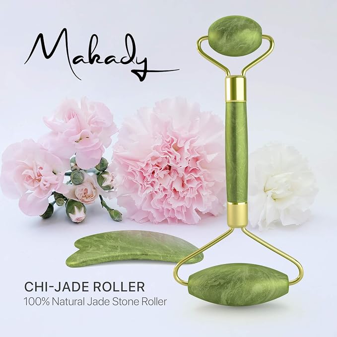 Natural Jade Roller– Gua Sha – Lymphatic Drainage Tool - Image 2