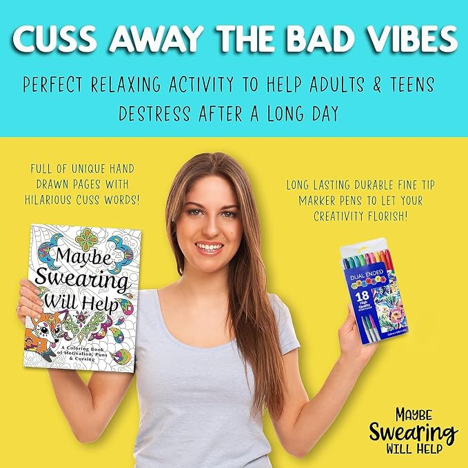 Maybe Swearing Will Help Adult Coloring Book Set - Image 4