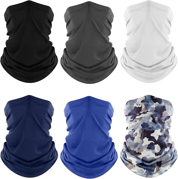 Fuinloth Neck Gaiter, 6 Pack Cooling UV Protection Bandana Face Mask Gator Scarf by fuinloth