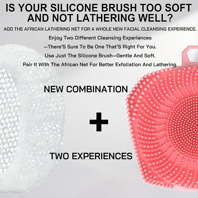 RamPula Face Scrubber & African Net, Silicone Exfoliating Brush - Image 2