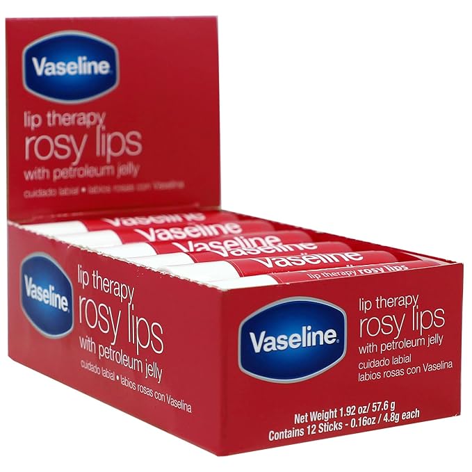 Vaseline Lip Rosy, Fast-Acting Nourishment, or Damaged Lips, Lip Balm, 12 Sticks - Image 3