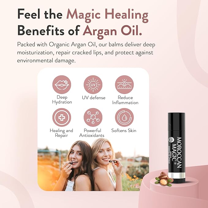 Moroccan Magic Vegan Vanilla Lip Balm 3 Pack | Ultra-Hydrating Argan & - Image 2