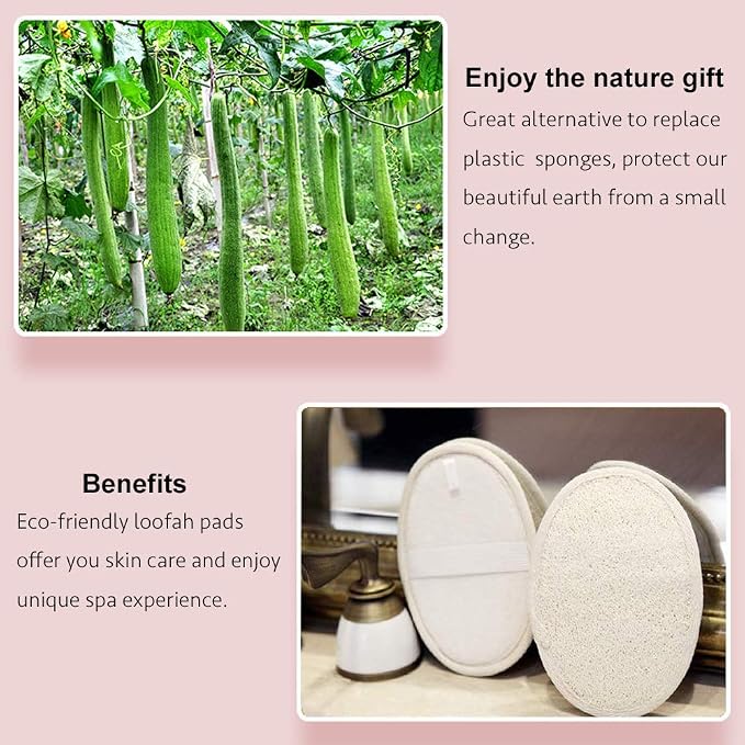Loofah Sponge Pads Natural Organic Bath Luffa Sponges Pads Natural Bath Shower - Image 7
