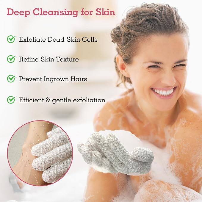Evridwear Exfoliating Glove Shower Gloves Exfoliate Dead Skin - Image 3
