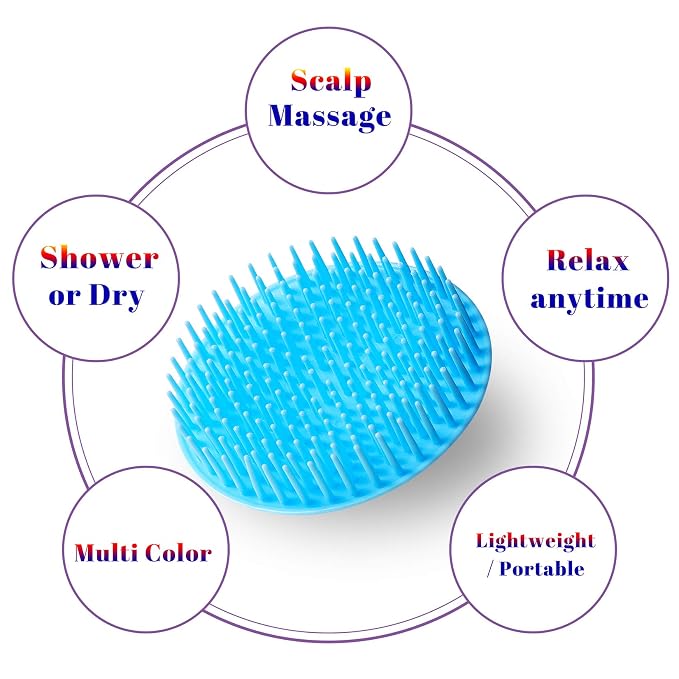 4Pack Hair Scalp Exfoliator Brush Dandruff Cleaning Brush, Flexible Scalp - Image 2