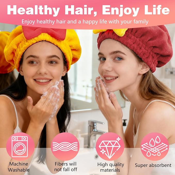 2 Pack Ultra Absorbent Hair Quick Drying Towel - Image 5