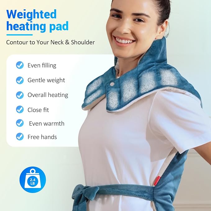 Comfytemp Heating Pad for Back Neck Shoulders, Weighted Electric Heating Pad - Image 3
