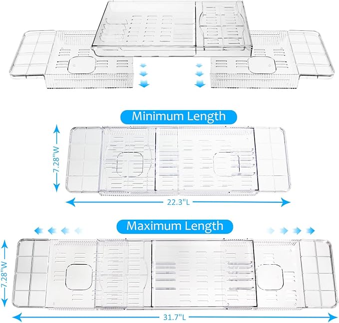 Expandable Bathtub Tray for Tub, Waterproof Bathroom Storage, Bath Organizer - Image 5