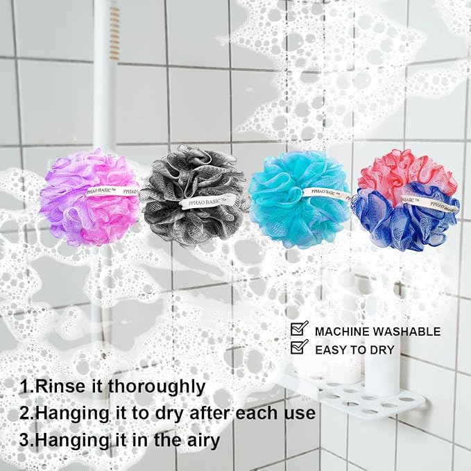 PPHAO - Extra Large Soft Mesh Net Luffa Loofa Loufa Puff - Loofah Sponge - 75g - Image 6