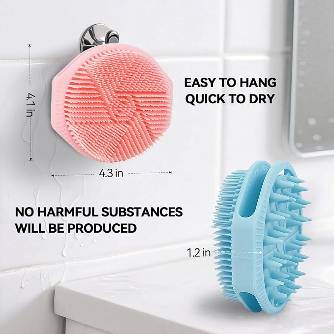 2-Pack Soft Silicone Dual-Sided Body Scrubber & Loofah | Gentle Exfoliating - Image 5