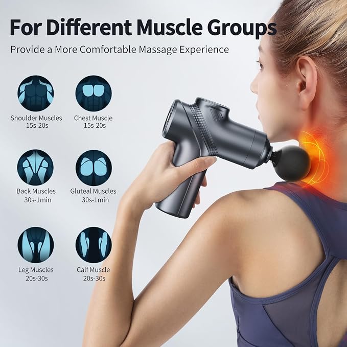 LEERCON Massage Gun Deep Tissue, Silent Brushless Motor and Portable Massage Gun - Image 5