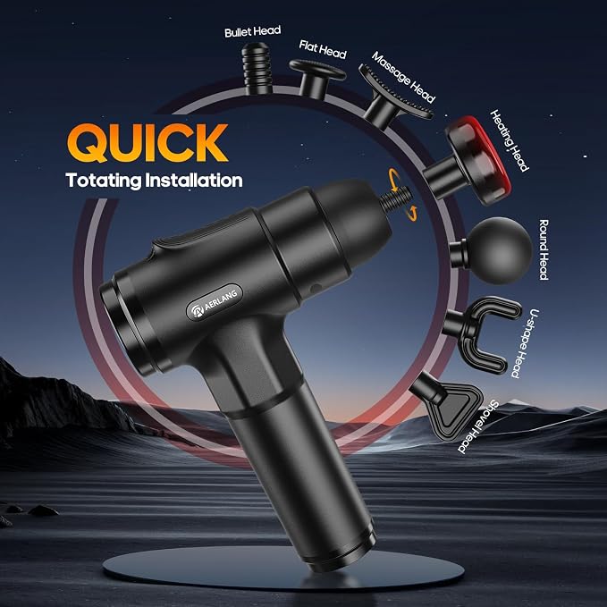 AERLANG Massage Gun with Heat Deep Tissue Back Massager Neck Massager - Image 4