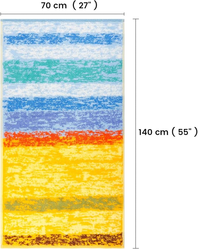 SEMAXE Colorful Striped Bath Towel, 100% Cotton Bath Towel - Image 6