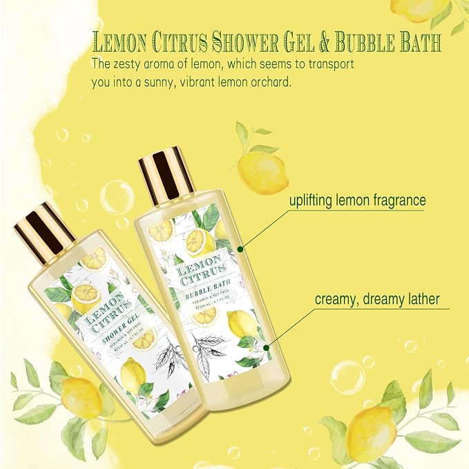 Bath Gift Set, Lemon Citrus Spa Gift Basket - Image 3