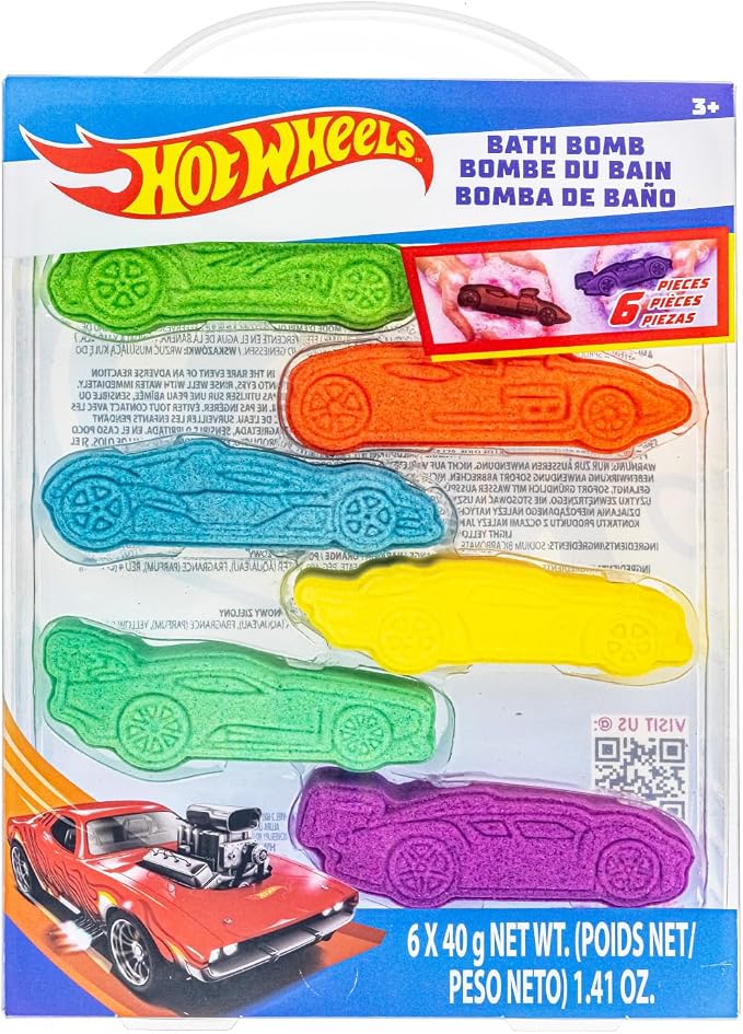 Hot Wheels 6 Piece Bath Bombs for Kids, Bubble Gum Scented, Bath Toys for Kids by TownleyGirl