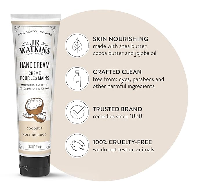 J.R. Watkins Natural Moisturizing Hand Cream, Hydrating Hand Moisturizer - Image 3