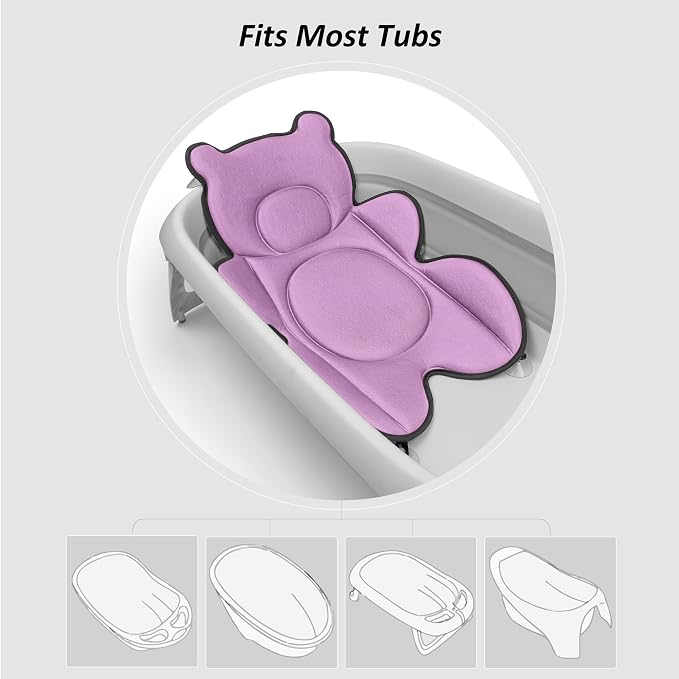 Infant Baby Bath Cushion, Fits Inside Most Baby Bathtubs, Breathable Soft Baby - Image 4