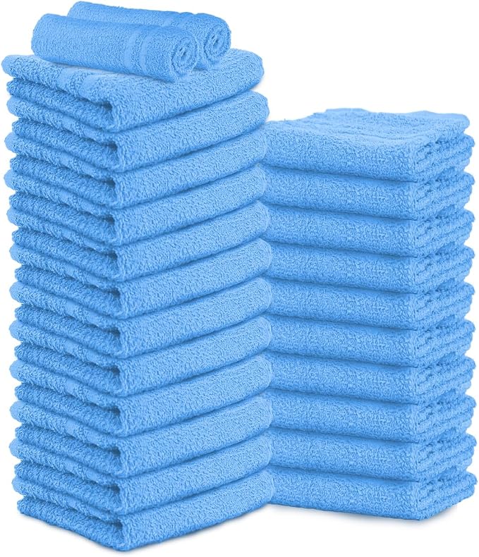 100% Cotton Salon Towel Set of 24|400 GSM|Soft Hand Towel|Bulk Hand |Cotton by TOALLA