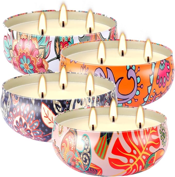 Summer Citronella Scented 3 Wick Candle, Soy Wax Candle - Image 8