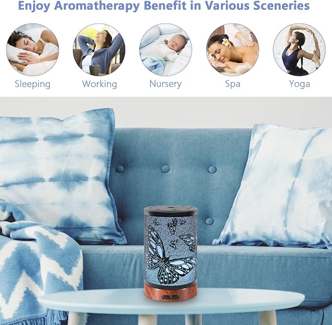 EQUSUPRO Essential Oil Diffuser 150ml Black Metal Aromatherapy Oil Diffuser - Image 6