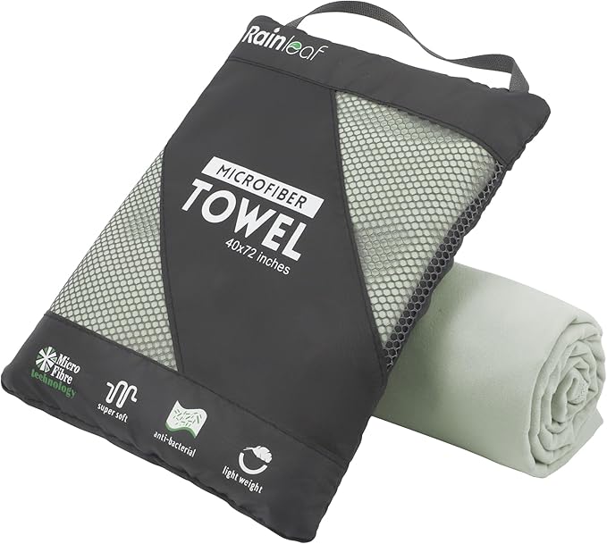 Rainleaf Microfiber Towel Perfect Travel & Gym & Camping Towel. Quick Dry by Rainleaf