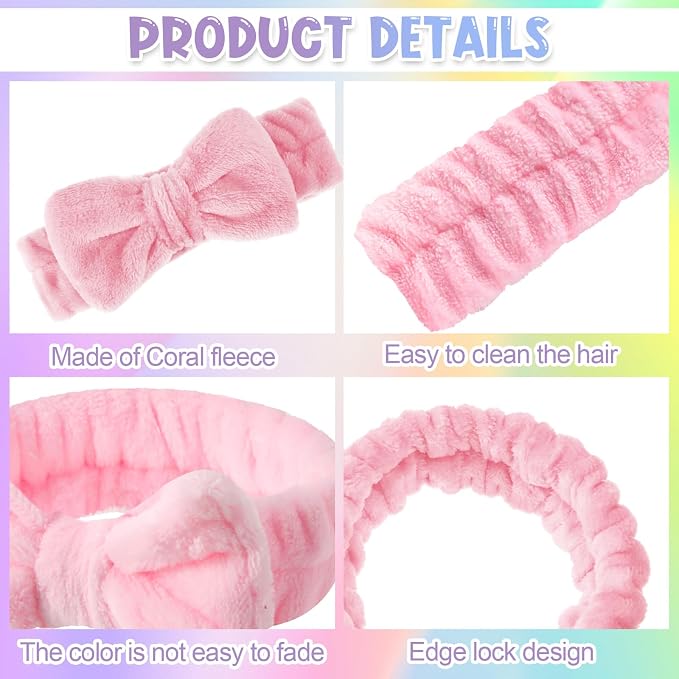 WILLBOND 48 Pieces Spa Headband Bulk Skincare Headbands Face Wash Makeup - Image 4