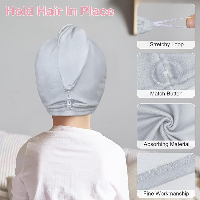 Basumee Microfiber Hair Towel Wrap - Image 3