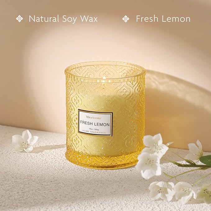 Lemon Scented Candles, 19oz Aromatherapy Candles Gifts - Image 3