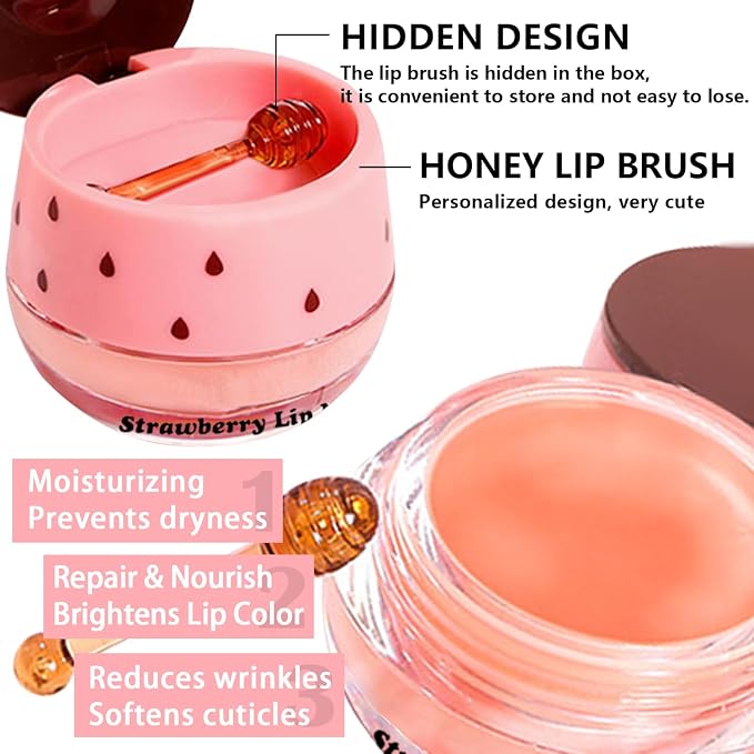 5 PCs Bee Balm Lip Mask, Moisturizing Lip Balm & Scrubs, Prevents Dry & Cracked - Image 3