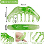 Geiserailie 2 Pcs Jade Combs Esthetician Supplies Massage Stone Hair Gua Sha - Image 2