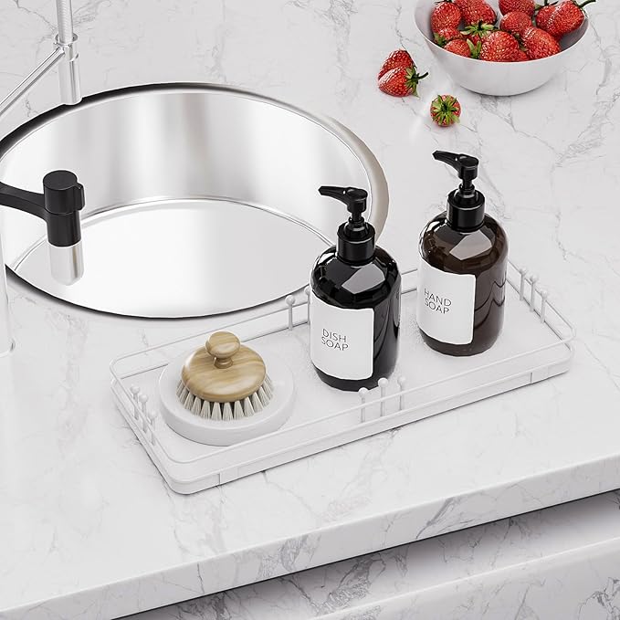 Bathroom Vanity Tray for Countertop Toiletries Perfume Makeup Soap Dispenser - Image 6