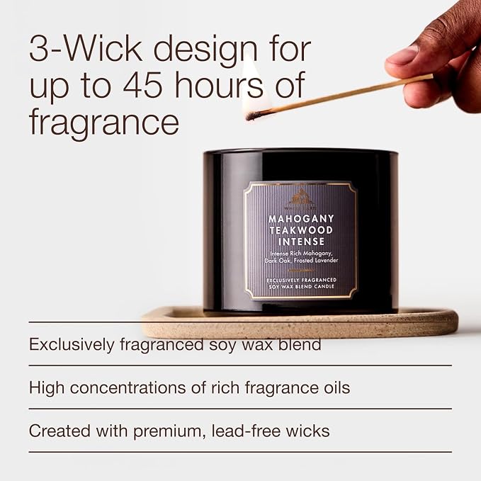 Bath & Body Works Mahogany Teakwood Intense 3-Wick Candle - Image 4