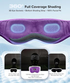 TOPOINT Sleep Mask with Bluetooth Headphones, 3D Eye Mask - Image 2