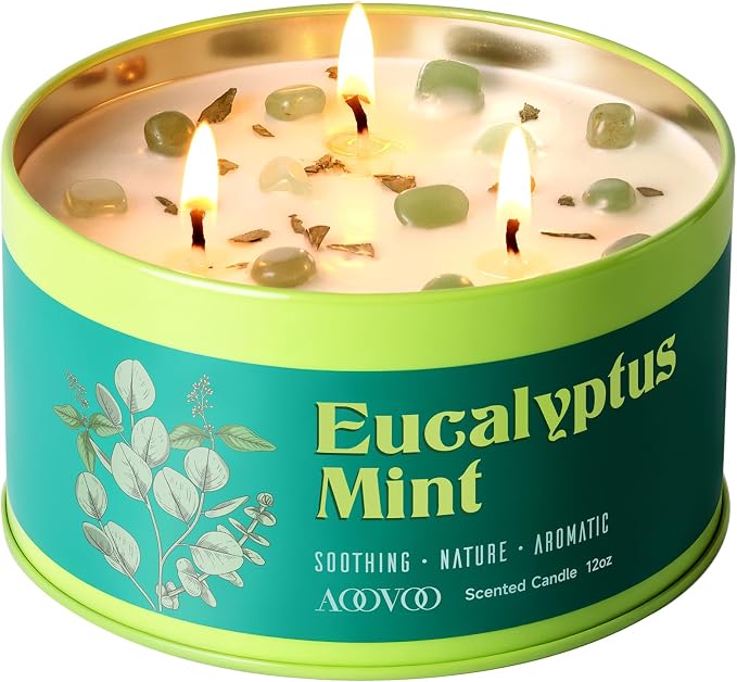 AOOVOO Eucalyptus Mint Candle for Relaxation by AOOVOO