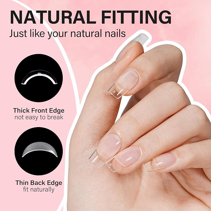 AILLSA Gel Nail Tips Kit Short Square Nail Tips 240pcs - Image 6