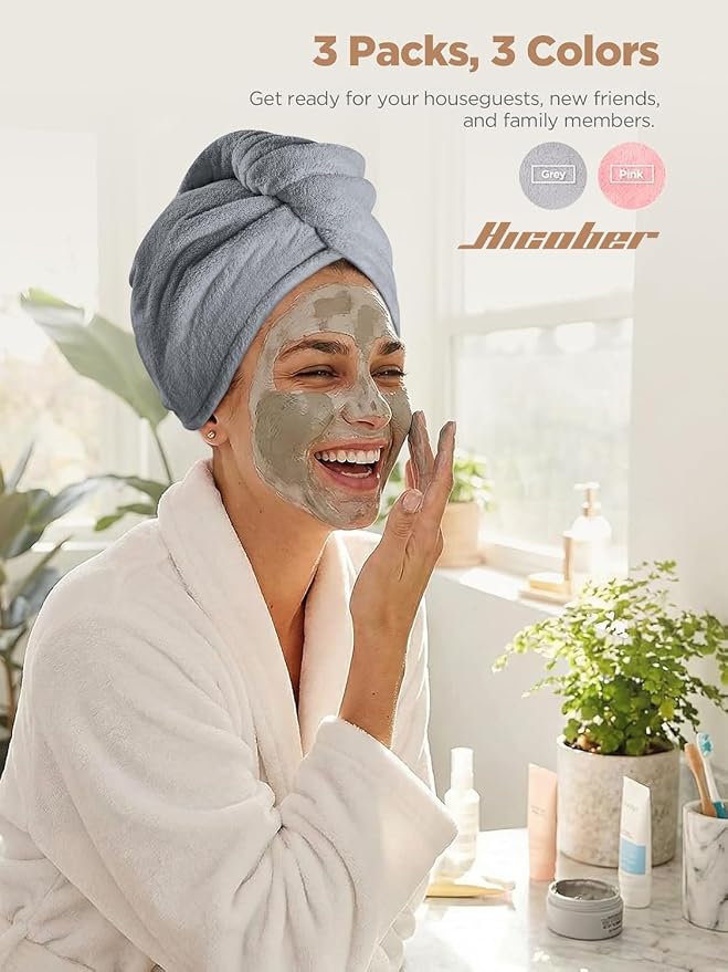 Hicober Microfiber Hair Towel, Drying Hair Wrap Towels - Image 4