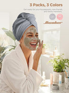 Hicober Microfiber Hair Towel, Drying Hair Wrap Towels - Image 4