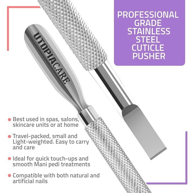 Utopia Care Cuticle Pusher Tool & Spoon Nail Cleaner, Professional Stainless - Image 3