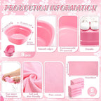 Jeyiour 72 Pcs Foot Spa Set for Girls Include Foot Tub Washbasin Hand Towels - Image 2