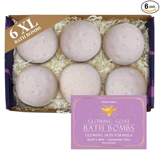 Purple Canyon Glowing Goat Natural Bath Bombs | Skin Moisturizing Goat Milk by PurpleCanyon