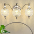 Brushed Nickel Bathroom Vanity Light, 3-Light Mid Century Modern Brushed Nickel by Unknown