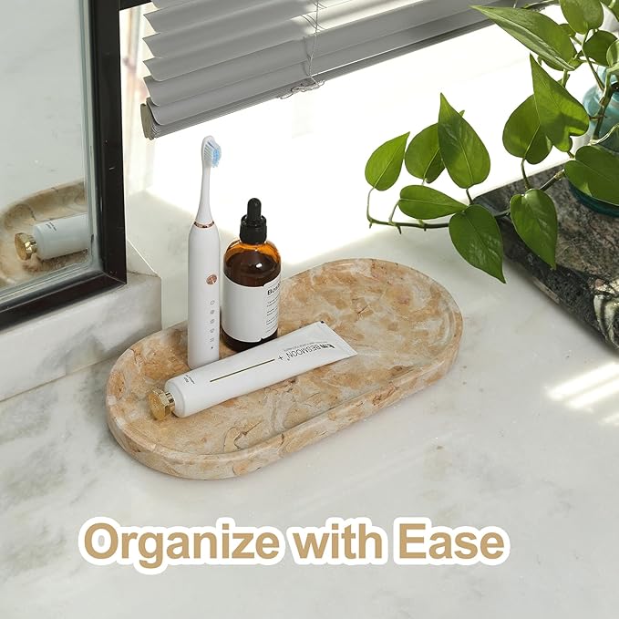 Koville Egypt Natural Marble Tray, Catchall Tray - Image 5