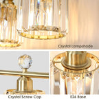 3-Light Gold Bathroom Light Fixtures Modern K9 Crystal Vanity Lights Wall Sconce - Image 3