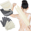 4 Pack Exfoliating Washcloth Back Scrubber Set, 2 Exfoliating Body Scrubber by Breling