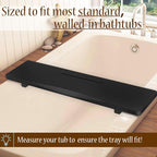 Stylish Black Bamboo Bathtub Tray Caddy - Image 4