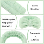 Tigeen 52 Pieces Spa Headband for Washing Face Bulk Soft Coral Fleece Skincare - Image 3