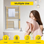 12-Bars Gold Heated Towel Rack–23" Wall Mounted Towel Warmer - Image 6
